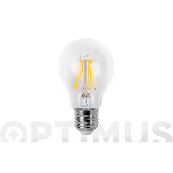 LAMPARA LED ESTANDAR FILAMENTO CLARA  E27 8 W LUZ CALIDA MATEL
