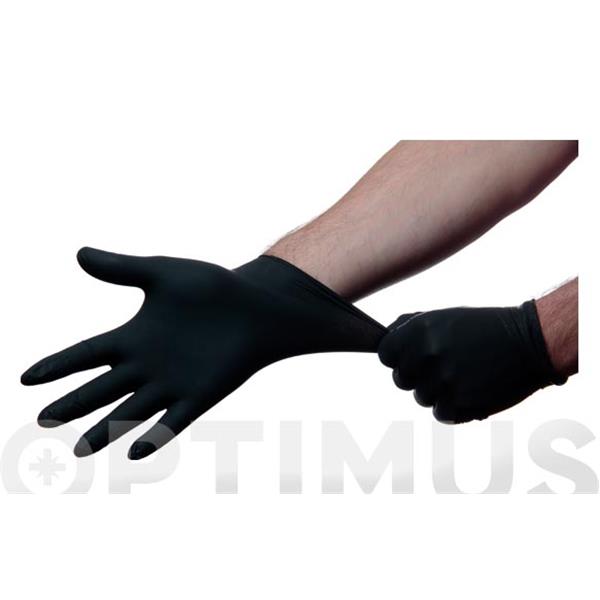 GUANTE DESECHABLE NITRILO NEGRO SIN POLVO (CAJA 100 UD) TALLA L SANICEN