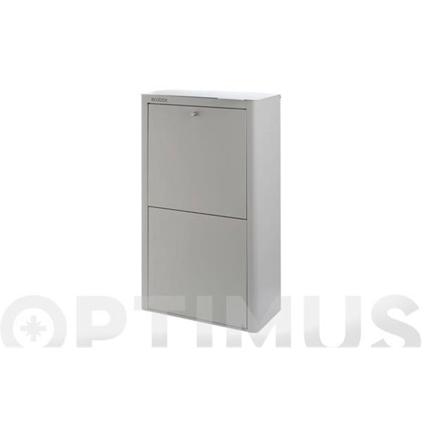 CONTENEDOR BASURA ECOLOGICO ACERO LACADO CUBEK  GRIS 4 COMPARTIMENTOS JOBGAR
