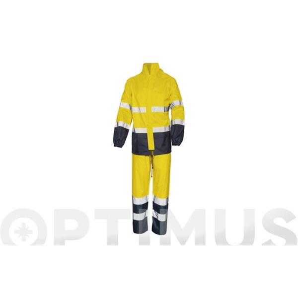 CONJUNTO IMPERMEABLE ALTA VISIBILIDAD GLARE TALLA L / AZUL - AMARILLO STARTER