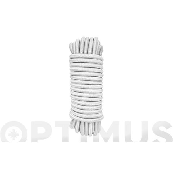 CUERDA ELASTICA POLIESTER / LATEX &Oslash; 6 MM 10 MT BLANCO ROMBULL