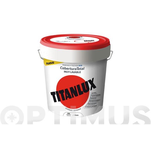 PINTURA PL&Aacute;STICA PARA FACHADAS COBERTURA TOTAL 4L EXTERIOR MATE TITANLUX