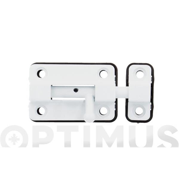 CERROJO PASADOR BASE PLASTICO MOD.383 54 X 36 MM ACERO BLANCO AMIG
