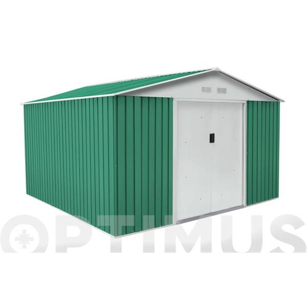 CASETA METALICA BEDFORD VERDE 11,59 M2 A321 X F361 X H205 CM SIN SUELO GARDIUM