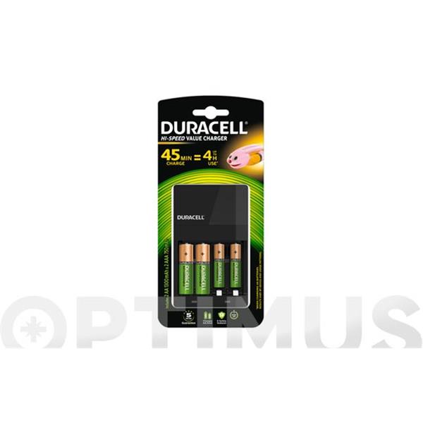 CARGADOR PILAS HIGH SPEED 4 PILAS INCLUIDAS 2AA + 2AAA DURACELL