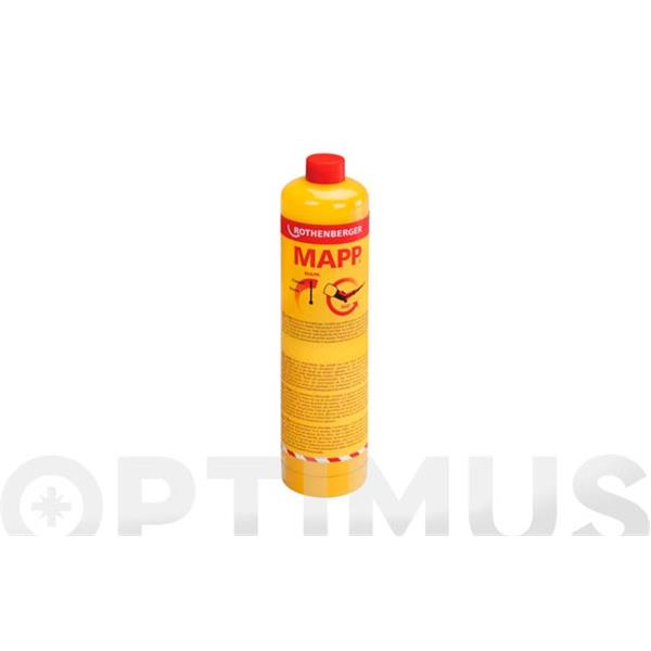 CARTUCHO GAS CON VALVULA 400 G. MAPP GAS ROSCA 7/16" ROTHENBERGER