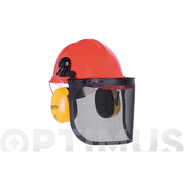 CASCO FORESTAL KIT COMPLETO PANTALLA Y PROTECTOR AUDITIVO 26 DB CLIMAX