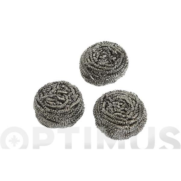 ESTROPAJO ACERO INOX (3 UDS) &Oslash; 6 CM NANAS