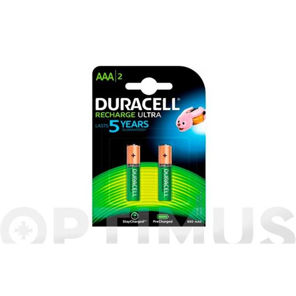 PILA RECARGABLE ULTRA LR03 AAA PACK 2 UDS 900 mAh DURACELL 