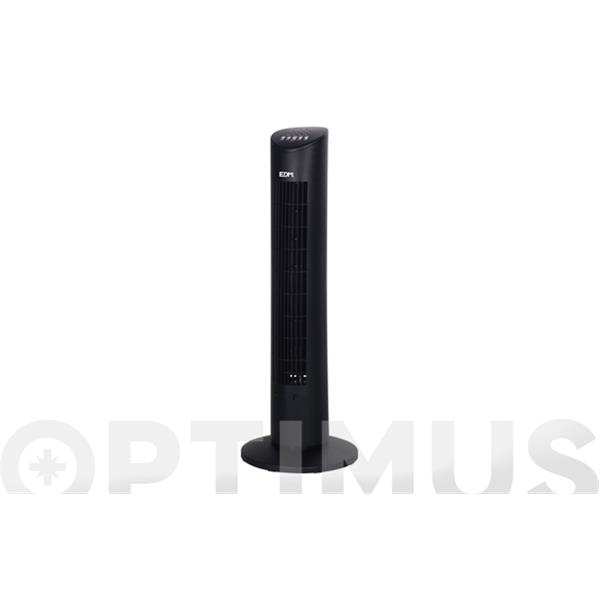 VENTILADOR TORRE NEGRO 60W 3 VELOCIDADES, MANDO ALTURA 78.3CM CON MANDO EDM