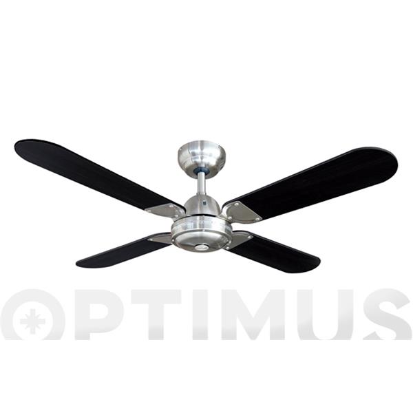 VENTILADOR DE TECHO NEGRO MODELO BALEAR EDM CON 4 ASPAS REVERSIBLES 