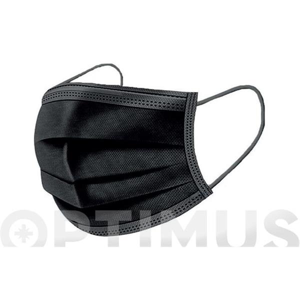 MASCARILLA QUIRUGICA DESECHABLE TIPO II NEGRA (CAJA 25 UNIDADES)