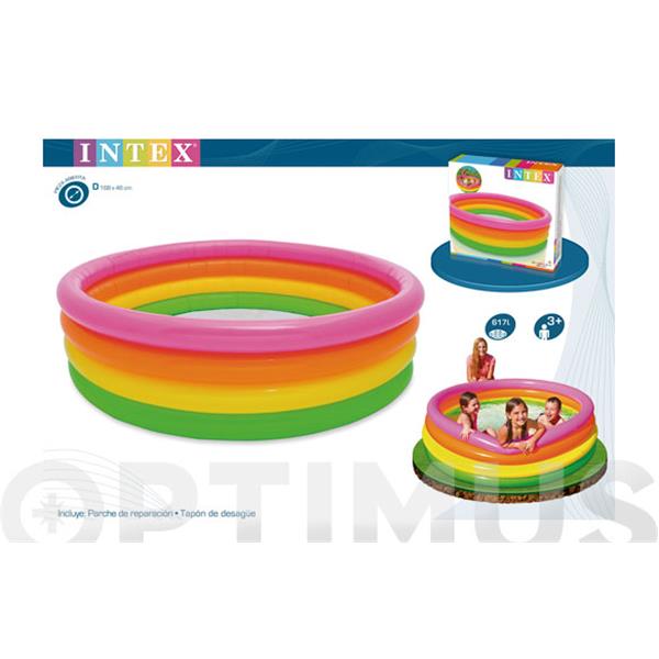 PISCINA INFANTIL INTEX CON CUATRO AROS 186 CM X 46 CM INTEX