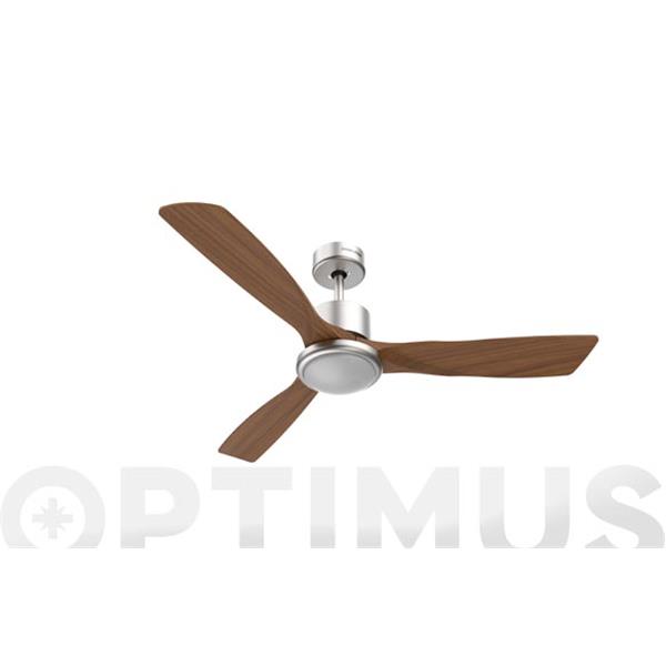 VENTILADOR DE TECHO CIERZO 3052X INOX/MADERA CON 3 ASPAS & LUZ LED 100W 132CM UNIVERSAL BLUE