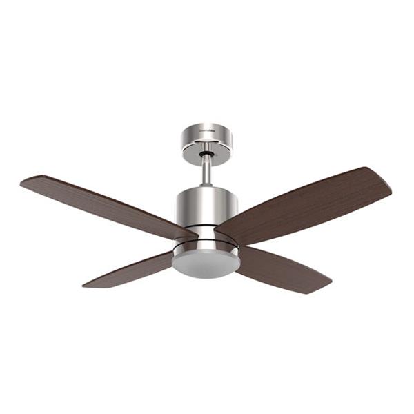 VENTILADOR DE TECHO MIDI 4052X INOX/NEGRO CON 4 ASPAS & LUZ LED 55W 132CM UNIVERSAL BLUE 