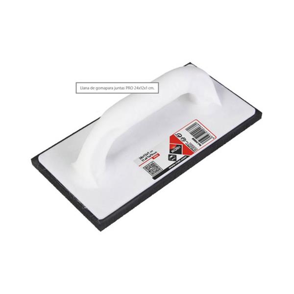 LLANA DE GOMA  PRO PARA JUNTAS MANGO PLASTICO 24 X 12 CM X 1 MM RUBI