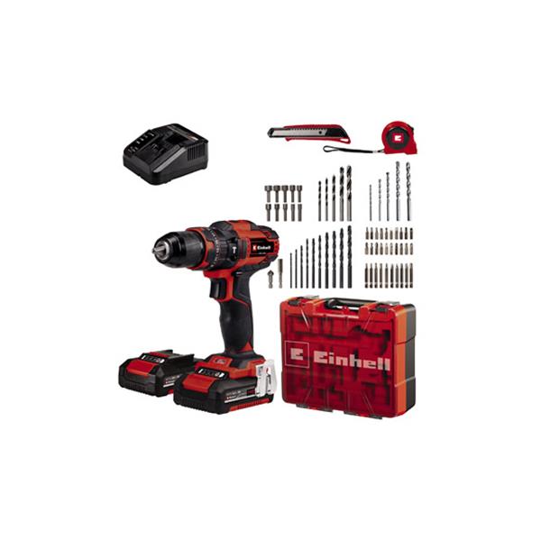TALADRO PERCUTOR SIN CABLE TE-CD 18/40 LI-I +2 BATERIAS X 2,0 AH + 69 ACCESORIOS EINHELL 