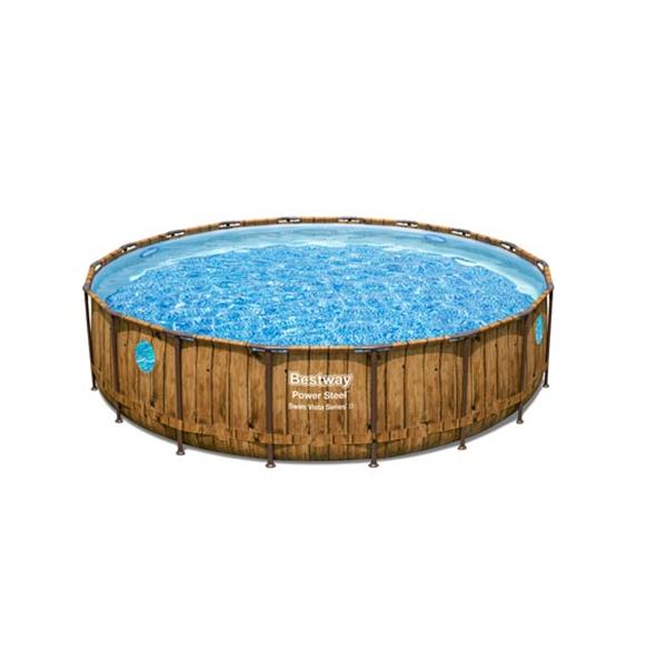 PISCINA POWER STEEL SWIM DISE&Ntilde;O MADERA 23062 L DEPURADORA DE CARTUCHO DE 5678 L/H &Oslash; 549 X 122 CM