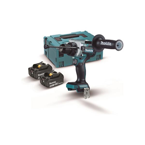 TALADRO BATER&Iacute;A COMBINADO PERCUTOR 18 V. DOS BATER&Iacute;AS Y CARGADOR MAKITA