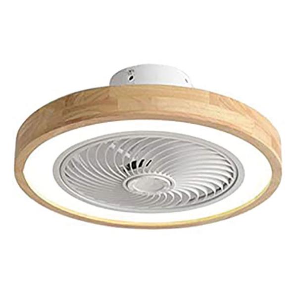 VENTILADOR TECHO CON PLAFON LED MADERA MANDO 25 WT PLAFON &Oslash; 50 CM DUPI