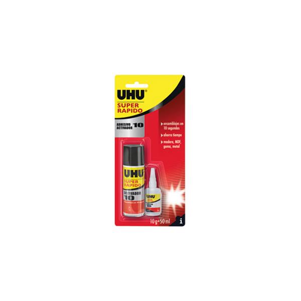 ADHESIVO INSTANTANEO 10 PACK ACTIVADOR 10 GR + 50 ML UHU IMEDIO