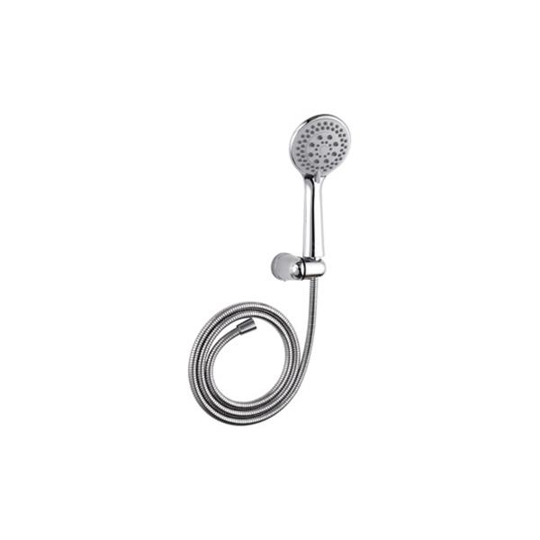 KIT DE MANGO DE DUCHA DE 10,5 CM CON 5 FUNCIONES CROMADO FLEXO DE DUCHA EXTENSIBLE DE ACERO INOX H2O
