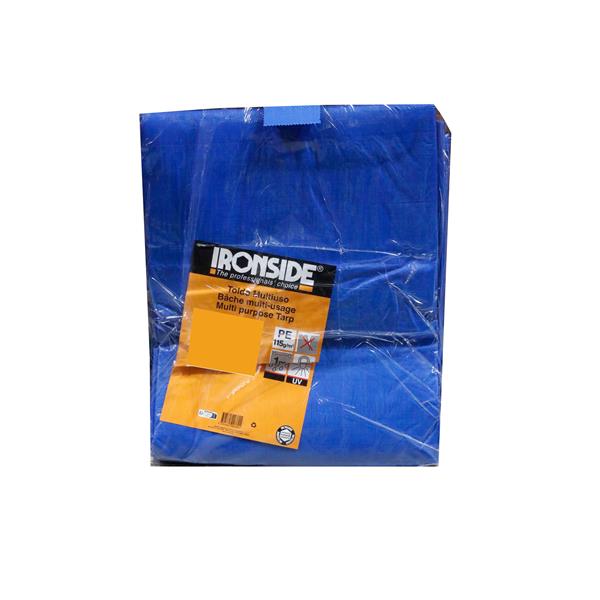 TOLDO MULTIUSOS REFORZADO 4 X 6 MT 115G/M2 POLIETILENO AZUL IRONSIDE