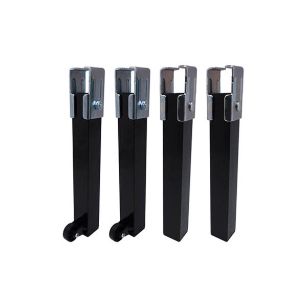 PATAS SOMIER CUADRADA CON RUEDAS (JUEGO 4 PIEZAS) 250X35X35 MM NEGRAS MICEL