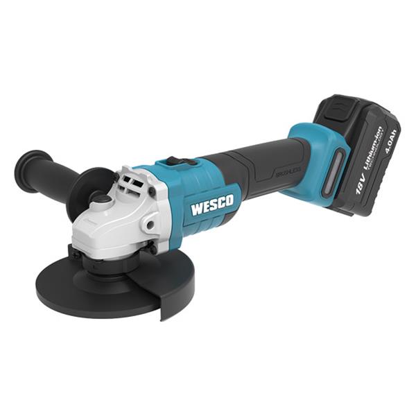 AMOLADORA 18 VO. CON 1 BATERIA DE 4.0 AH Y CARGADOR DE 2 AMP WESCO