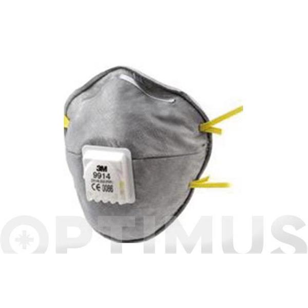 MASCARILLA FFP1 C/VALVULA PARA VAPORES ORGANICOS 9914 -- CAJA DE 10 UNIDADES 3M