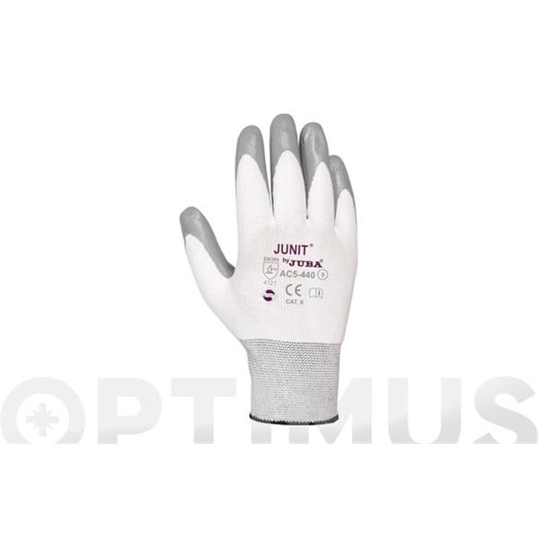 GUANTE "JUNIT" DE NYLON CON RECUBRIMIENTO NITRILO PALMA  AC5-440 T-8 JUBA