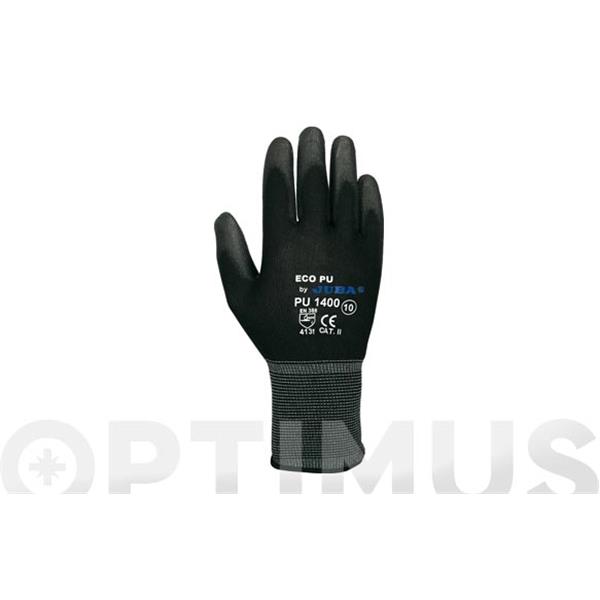 GUANTE NYLON CON PALMA RECUBIERTA DE POLIURETANO NEGRO TALLA 9 BPU1400/9 JUBA