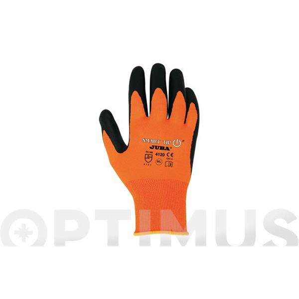 GUANTE DE NYLON "SMART TIP" RECUBIERTO DE NITRILO FOAM EN PALMA CARTONCILLO   H4120/10 T-10 JUBA