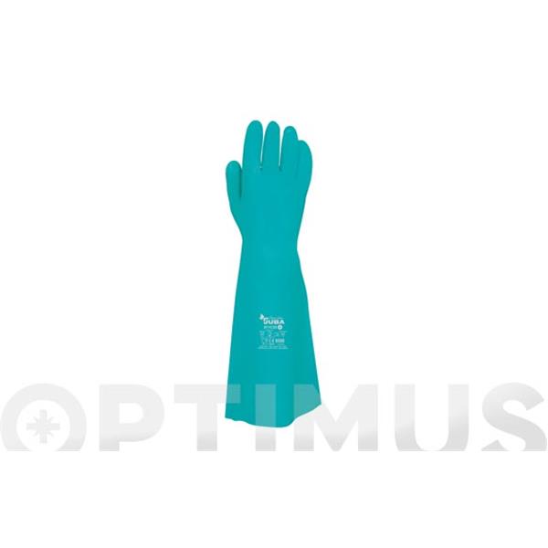 GUANTE SIN SOPORTE DE NITRILO SATINADO VERDE DE 0,55 MM (CARTONCILLO) 811C55 TALLA 9 JUBA