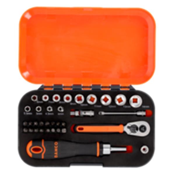JUEGO LLAVES VASO Y PUNTAS 1/4" SOCKET & BIT SET 34PCS