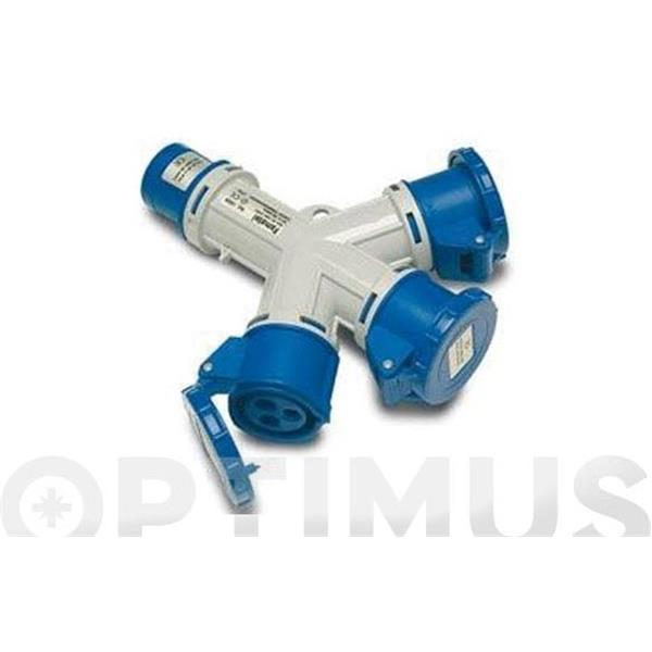 ADAPTADOR 3 TOMAS 2P+T 16A IP 44 220V CETACT - REF: 15006
