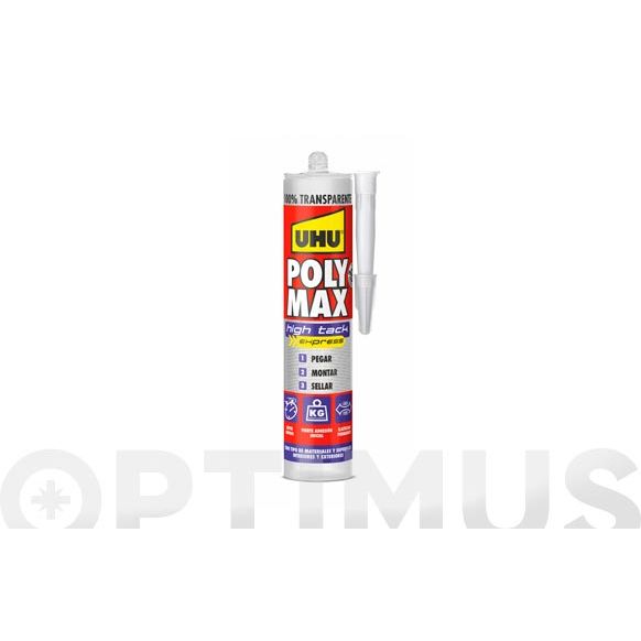 ADHESIVO DE MONTAJE POLY MAX EXPRESS HIGH TRACK TRANSPARENTE 300GR UHU IMEDIO