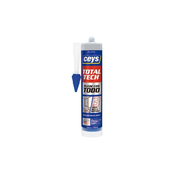 ADHESIVO DE MONTAJE SELLADOR TOTAL TECH PLATA 290 ML CEYS