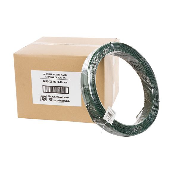 ALAMBRE PLASTIFICADO VERDE &Oslash; 3,00 MM MAZO 5 KG