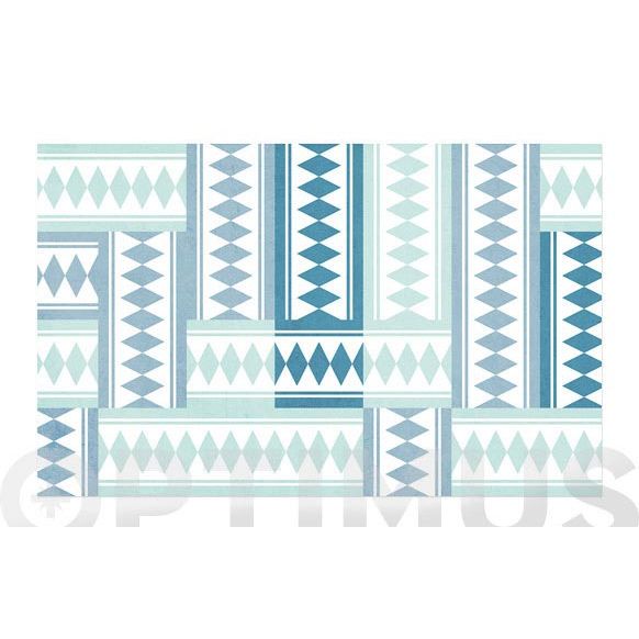 ALFOMBRA COCINA VINILICA 80 CM BALDOSAS TURQUESA