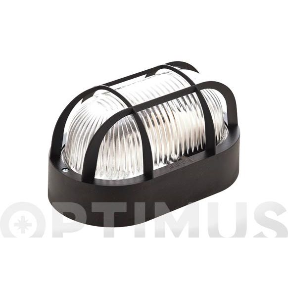APLIQUE EXTERIOR OVAL NEGRO CON REJILLA E27 60W FAMATEL