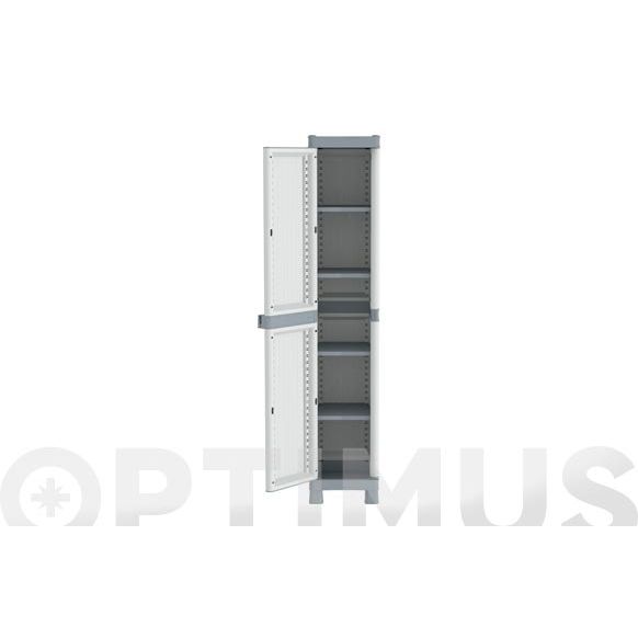 ARMARIO RESINA TAQUILLERO 4 ESTANTES WAVE GRIS 35X43,8X181,8 CM