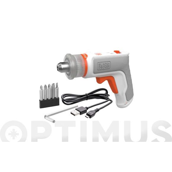 ATORNILLADOR BATERIA "HEX DRIVER" 3,6 V 1,5 AH, CON LUZ LED BLACK&DEKER