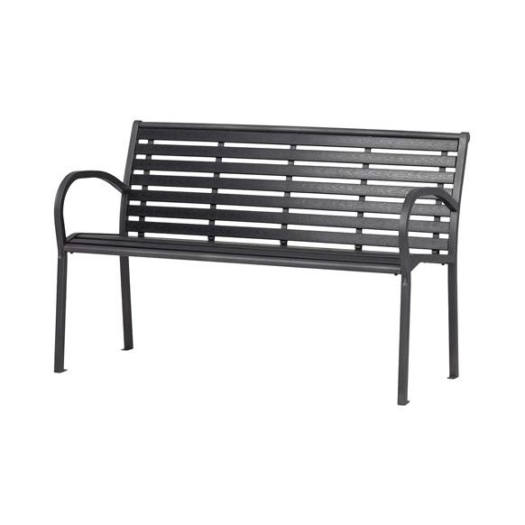 BANCO JARDIN METALICO POLYWOOD NEGRO 120 X 79 X 41 CM