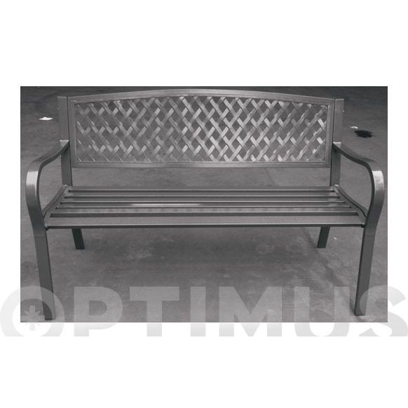 BANCO METALICO GRIS ANTRACITA PARA JARDIN