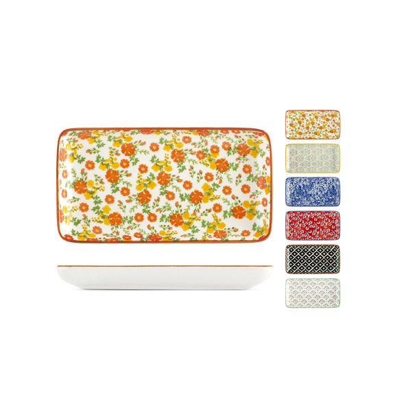 BANDEJA PORCELANA COLOURFUL SURTIDO RECTANGULAR - 17,5 X 10 CM