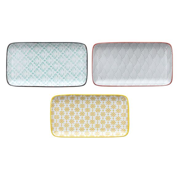 BANDEJA RECTANGULAR PORCELANA 21 X 11,5 CM - DELHI MIX