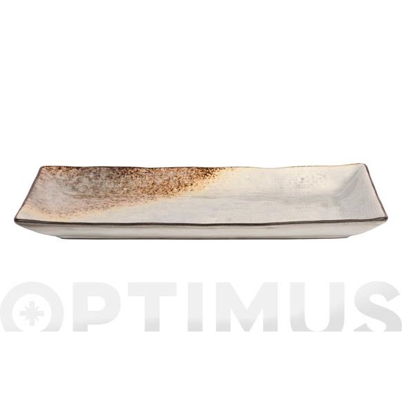 BANDEJA STONEWARE BICOLOR IRREGULAR 25 X 12 CM PENGO