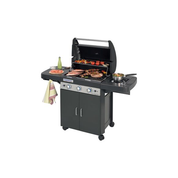 BARBACOA A GAS 3 QUEMADORES + HORNILLO PLUS DARK 9.600 + 2.300 W