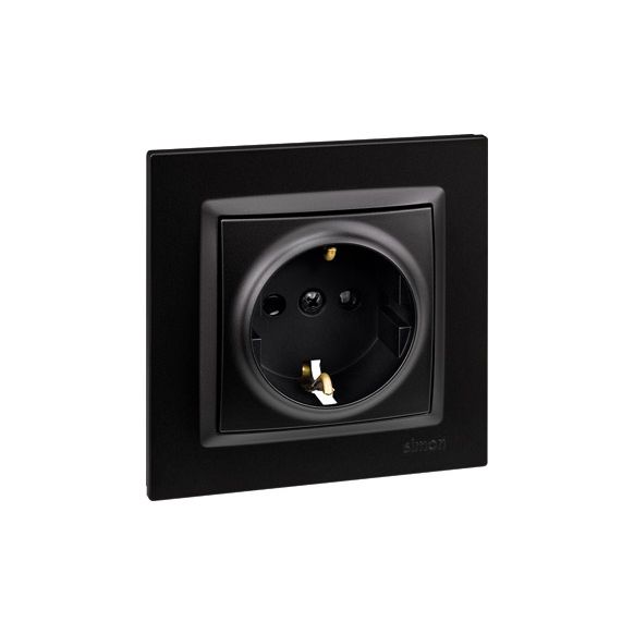 BASE ENCHUFE SCHUKO TT EMPOTRAR NEGRO SERIE 10